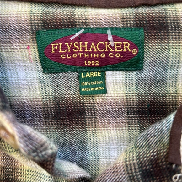 Flyshacker Clothing Company Mens Flannel Long Sleeve Button Down Shirt. Size L - Picture 3 of 5